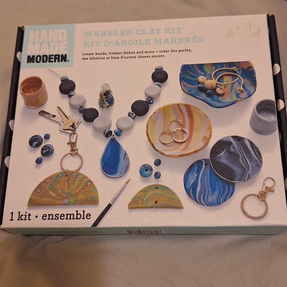Marbled Clay Kit - Blue and Yellow